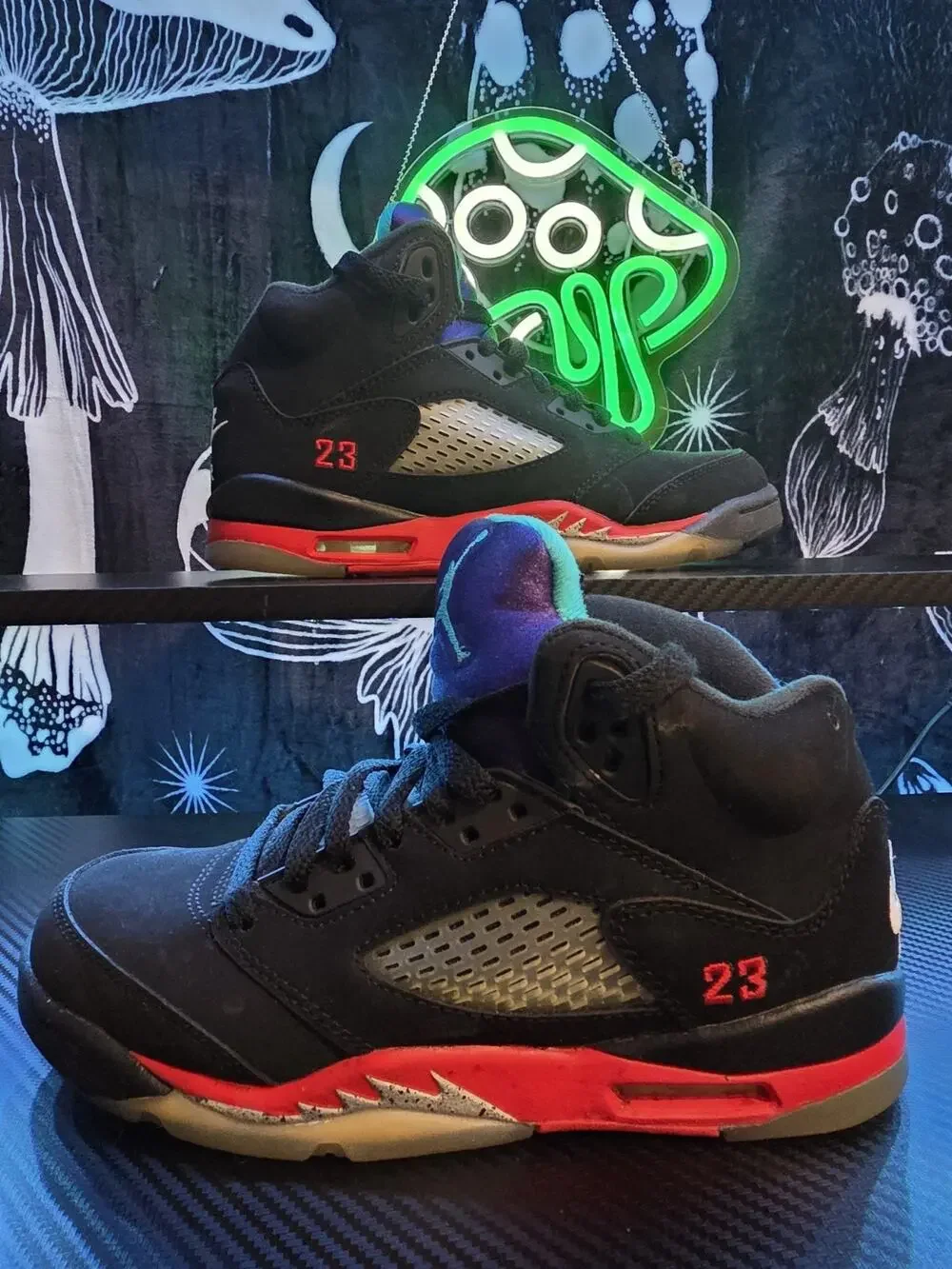 Nike Air Jordan 5 Retro Top 3 Black Fire Red GS 4Y Womens 5.5 2020